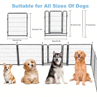 16 Panels Dog Playpen For Outdoor,Yard,Camping,31.6"Height Dog Fence With 2 Doors.