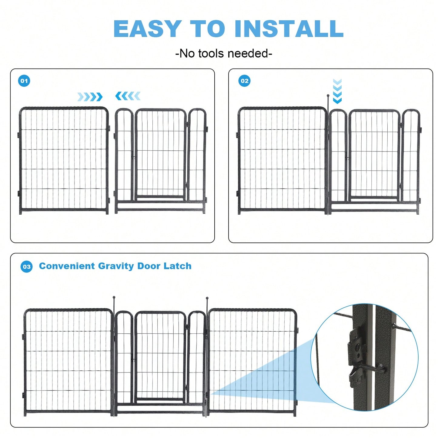 16 Panels Dog Playpen For Outdoor,Yard,Camping,31.6"Height Dog Fence With 2 Doors.