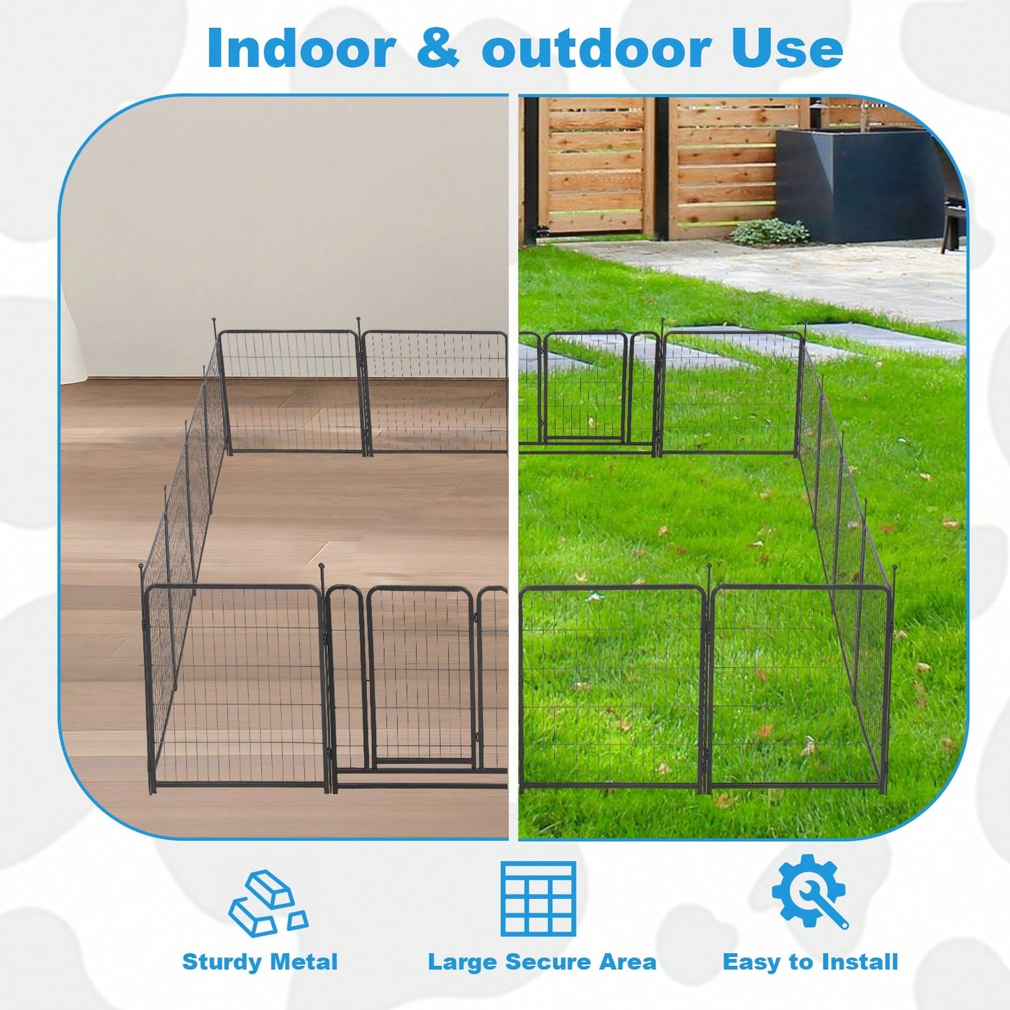 16 Panels Dog Playpen For Outdoor,Yard,Camping,31.6"Height Dog Fence With 2 Doors.