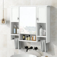 Modern Wall Mounted Bathroom Storage Cabinet, Bathroom Wall Cabinet With Mirror, Medicine Cabinet With Towels Bar