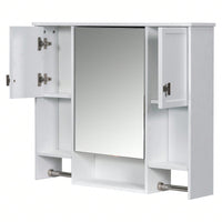 Modern Wall Mounted Bathroom Storage Cabinet, Bathroom Wall Cabinet With Mirror, Medicine Cabinet With Towels Bar