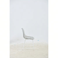 Set Of 4 Transparent Grey Dining Chairs With Metal Legs