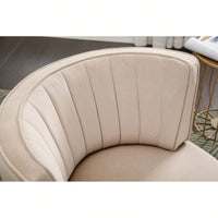 360 Degree Swivel Velvet Barrel Chair with Foam Cushions for Living Room Bedroom Office Nursery