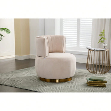 360 Degree Swivel Velvet Barrel Chair with Foam Cushions for Living Room Bedroom Office Nursery