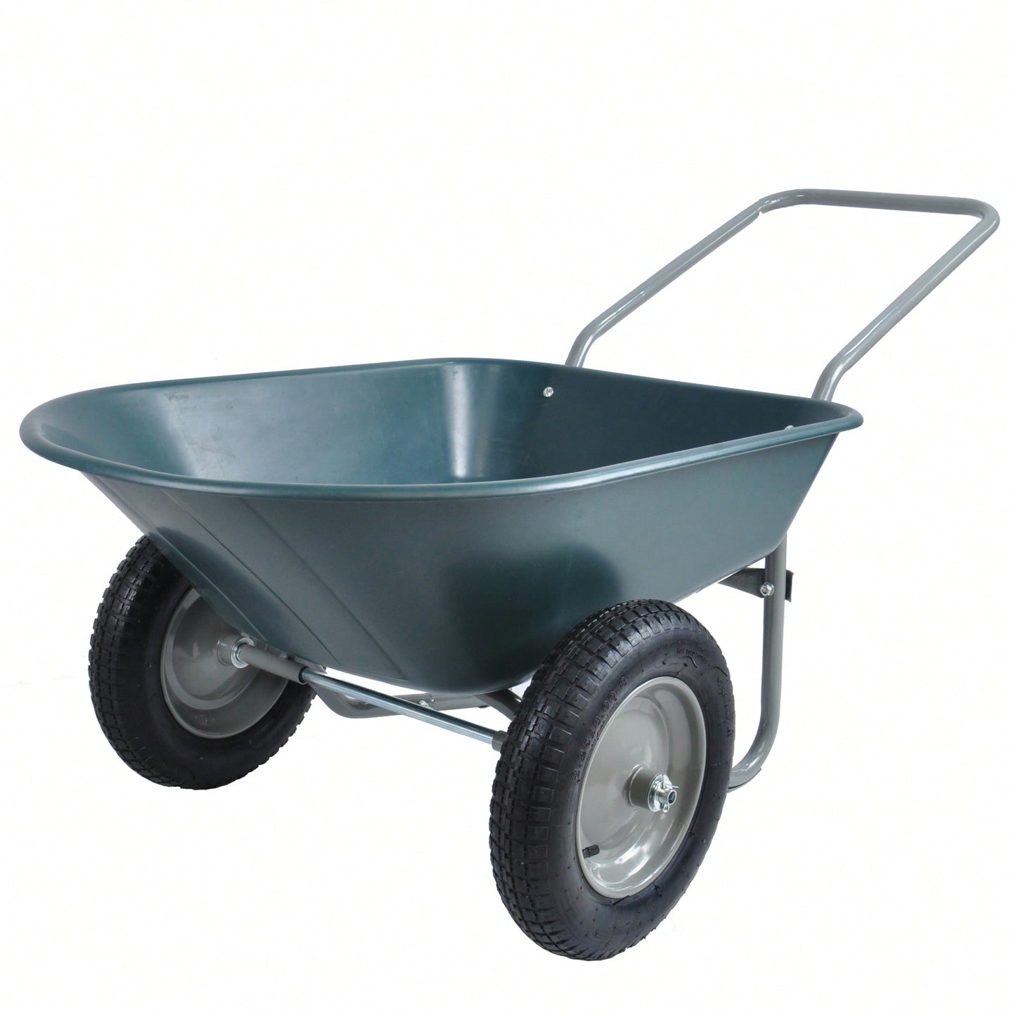 Heavy Duty Garden Cart 300 Lbs Capacity 5 Cubic Feet Poly Tray with Pneumatic Tires for Easy Maneuverability in Lawn and Garden Use