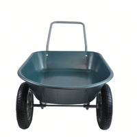 Heavy Duty Garden Cart 300 Lbs Capacity 5 Cubic Feet Poly Tray with Pneumatic Tires for Easy Maneuverability in Lawn and Garden Use