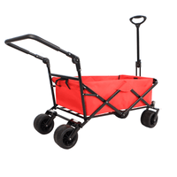 All-Terrain Heavy Duty Folding Wagon Cart with Cover 230Lbs Capacity for Camping Beach Groceries and Outdoor Use