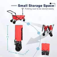 All-Terrain Heavy Duty Folding Wagon Cart with Cover 230Lbs Capacity for Camping Beach Groceries and Outdoor Use