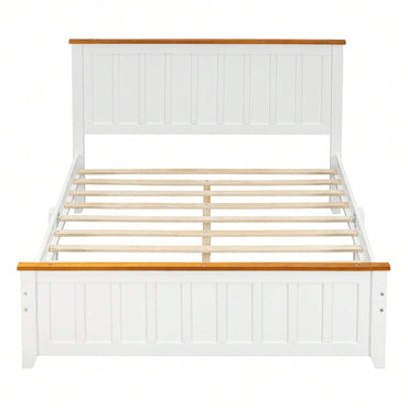 Vintage Full Size Platform Bed Frame with Headboard and Footboard, No Box Spring Required, Wood Slat Support, Easy Assembly