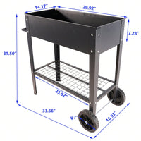 Waist High Elevated Metal Garden Bed on Wheels for Easy Mobility - Perfect for Vegetables Herbs Flowers with Drainage and Storage Shelf