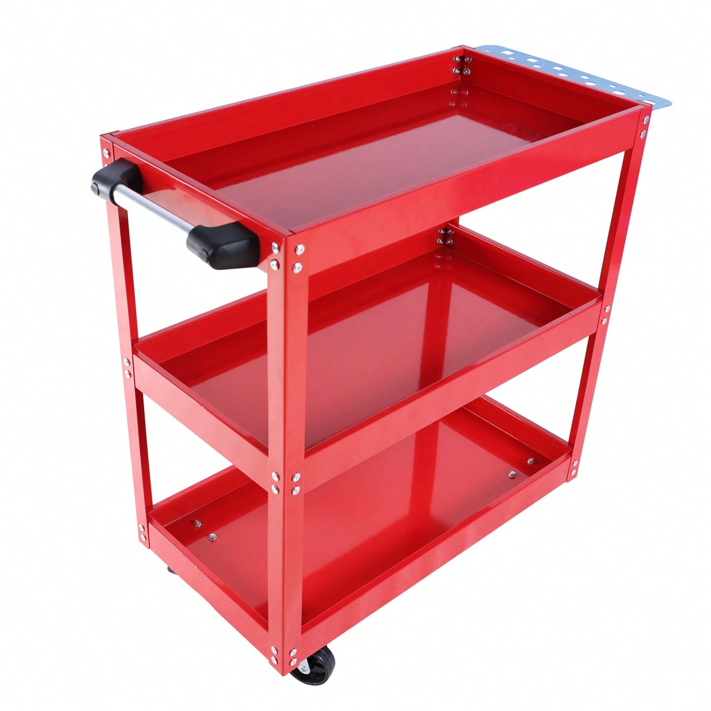 Heavy Duty 3 Tier Rolling Tool Cart 450 LBS Capacity Lockable Wheels Steel Utility Cart for Garage Warehouse Workshop