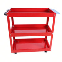 Heavy Duty 3 Tier Rolling Tool Cart 450 LBS Capacity Lockable Wheels Steel Utility Cart for Garage Warehouse Workshop