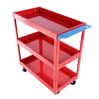 Heavy Duty 3 Tier Rolling Tool Cart 450 LBS Capacity Lockable Wheels Steel Utility Cart for Garage Warehouse Workshop