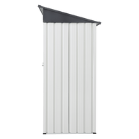 Heavy Duty Outdoor Metal Storage Shed 5x3ft Weatherproof Garden Tool Organizer with Sloped Roof and Hinged Door