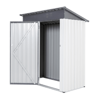 Heavy Duty Outdoor Metal Storage Shed 5x3ft Weatherproof Garden Tool Organizer with Sloped Roof and Hinged Door