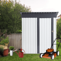 Heavy Duty Outdoor Metal Storage Shed 5x3ft Weatherproof Garden Tool Organizer with Sloped Roof and Hinged Door