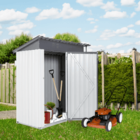 Heavy Duty Outdoor Metal Storage Shed 5x3ft Weatherproof Garden Tool Organizer with Sloped Roof and Hinged Door