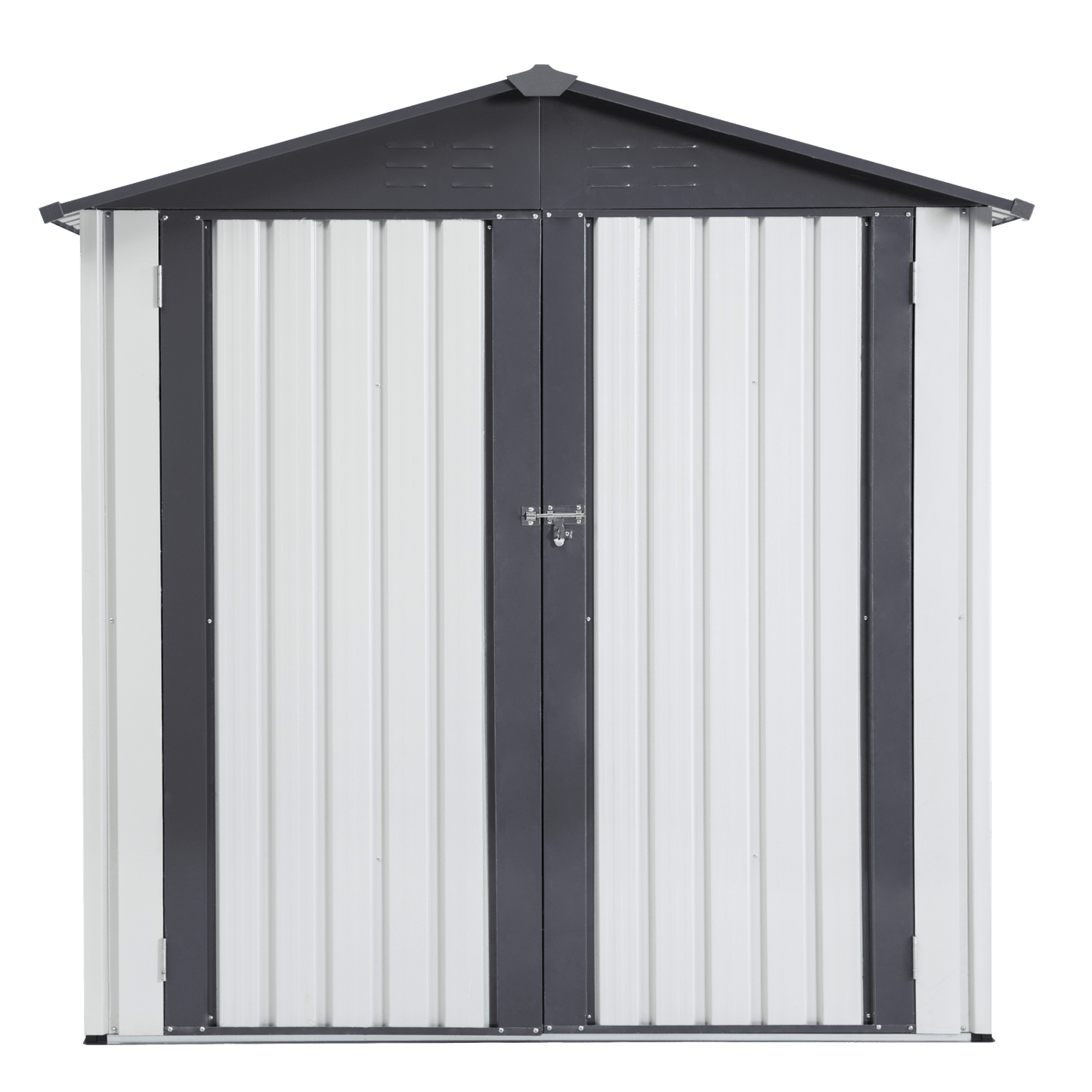 Outdoor Metal Storage Shed - Heavy Duty Weather Resistant Garden Tool Shed With Sloped Roof, Lockable Double Doors, And Easy Access - 6x4ft