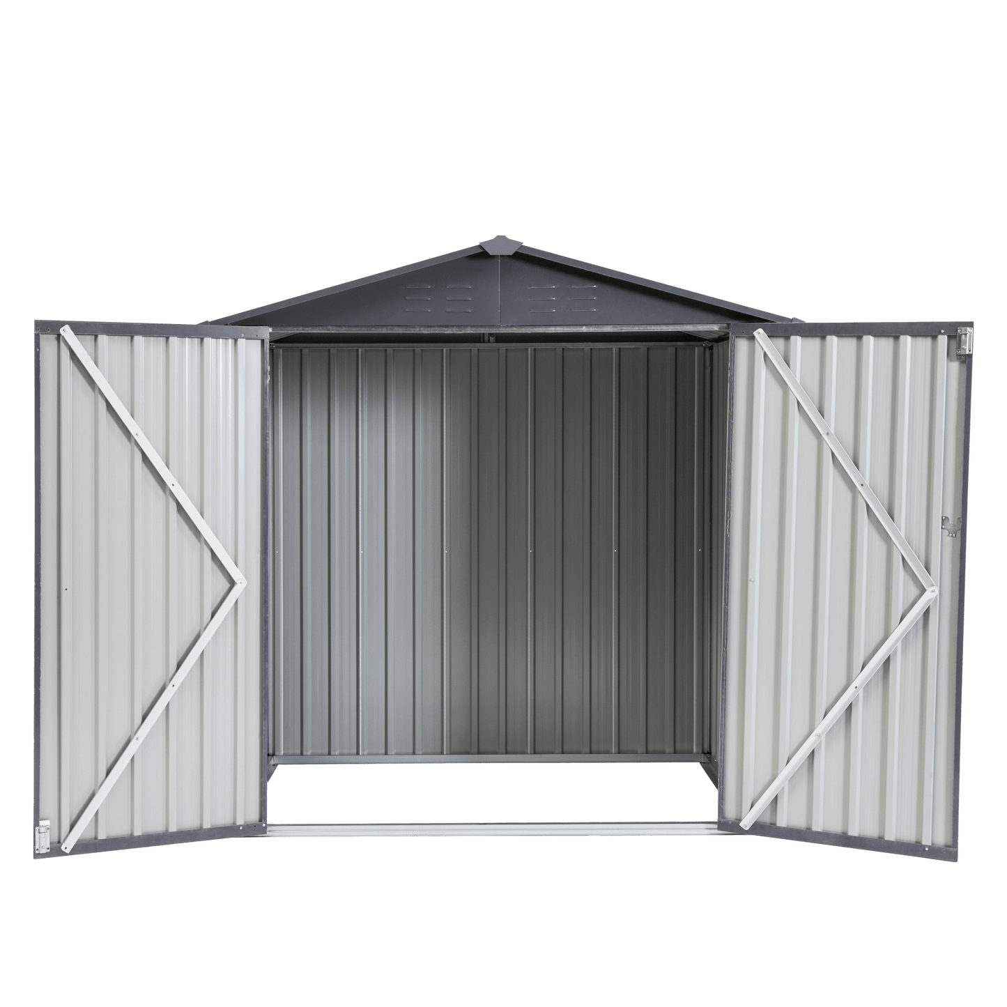 Outdoor Metal Storage Shed - Heavy Duty Weather Resistant Garden Tool Shed With Sloped Roof, Lockable Double Doors, And Easy Access - 6x4ft