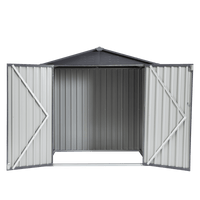 Outdoor Metal Storage Shed - Heavy Duty Weather Resistant Garden Tool Shed With Sloped Roof, Lockable Double Doors, And Easy Access - 6x4ft