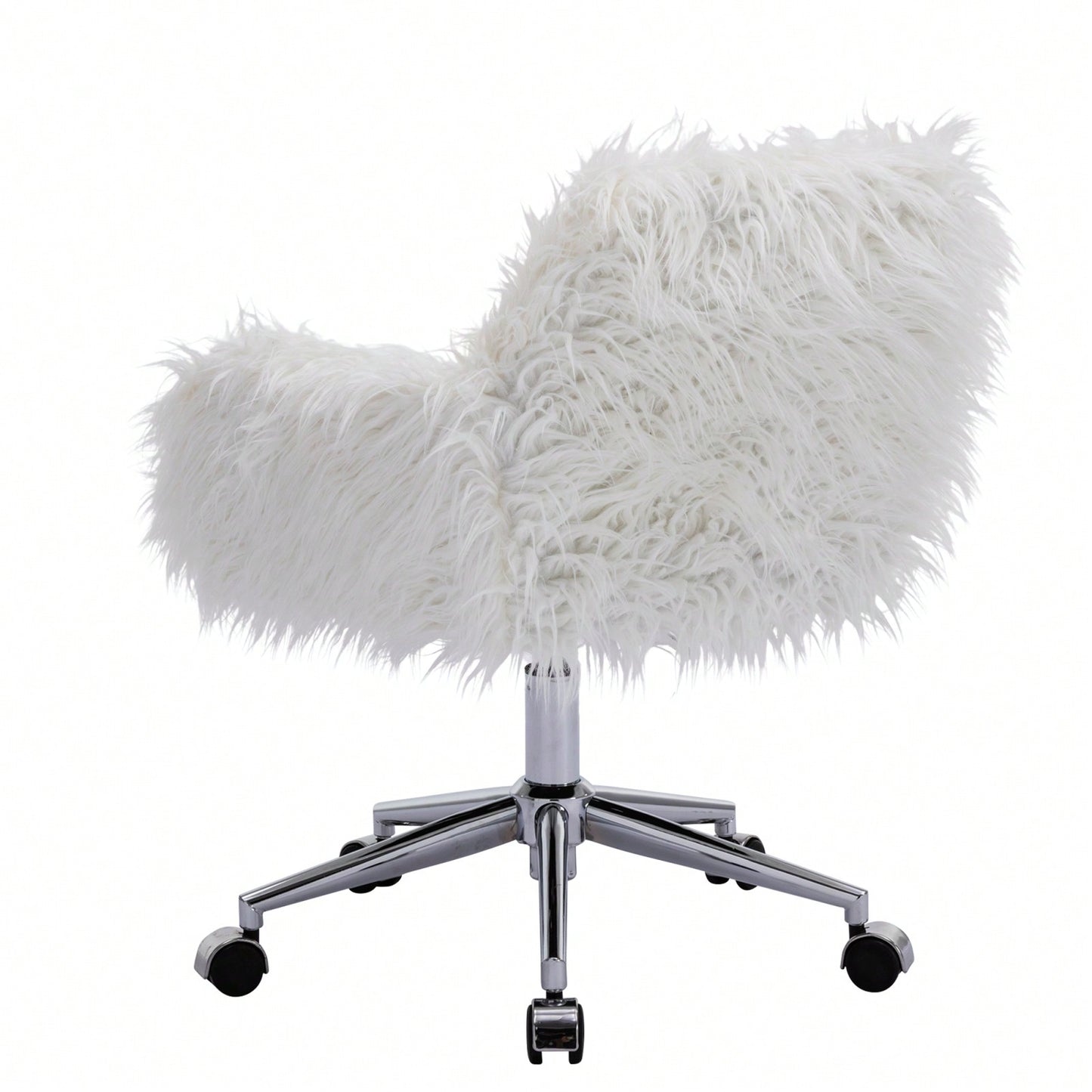 Modern Faux Fur Home Office Chair, Fluffy Chair For Girls, Makeup Vanity Chair