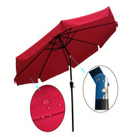 10FT Outdoor Patio Umbrella with Crank and Tilt for Garden and Pool UV Protection Weather Resistant Round Market Umbrella