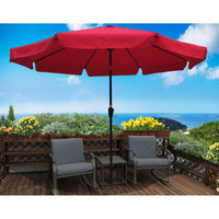 10FT Outdoor Patio Umbrella with Crank and Tilt for Garden and Pool UV Protection Weather Resistant Round Market Umbrella