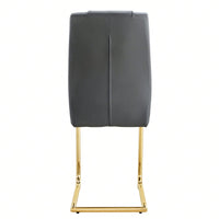 Stylish Set of 4 PU Leather Dining Chairs with Gold Legs for Kitchen Living Room Office