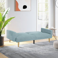 Compact Sofa Bed for Small Spaces - Converts to Single Bed - Stylish Tapered Wood Legs - Ideal for Guests - Multiple Colors Available