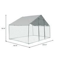 Spacious 10x6x6ft Metal Chicken Coop Outdoor Run Predator-Resistant Weatherproof Easy Assembly for Backyard Chickens