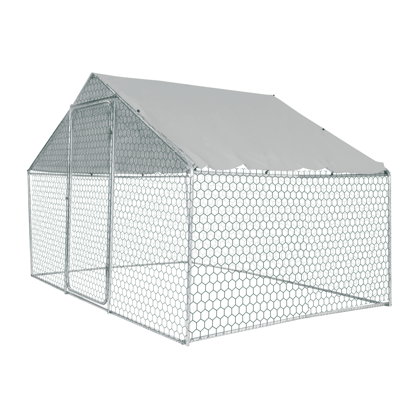 Spacious 10x6x6ft Metal Chicken Coop Outdoor Run Predator-Resistant Weatherproof Easy Assembly for Backyard Chickens