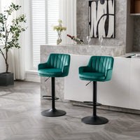 Adjustable Bar Stools Set Of 2, Counter Height Bar Chairs With Back And Footrest, Kitchen Pub Chairs
