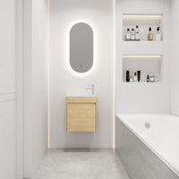 18 Inch Space-Saving Floating Bathroom Vanity with Sink Soft-Close Door Modern Design Single Sink Unit