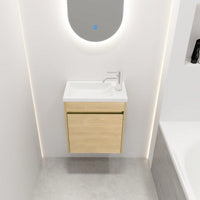 18 Inch Space-Saving Floating Bathroom Vanity with Sink Soft-Close Door Modern Design Single Sink Unit