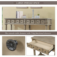 Console Table Entryway Table 58" Long Sofa Table With 2 Drawers In Same Size And Bottom Shelf For Storage