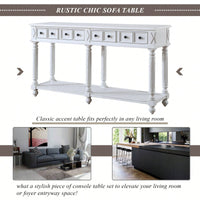 Console Table Entryway Table 58" Long Sofa Table With 2 Drawers In Same Size And Bottom Shelf For Storage