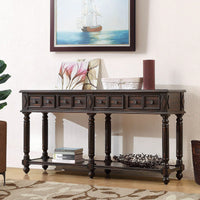 Console Table Entryway Table 58" Long Sofa Table With 2 Drawers In Same Size And Bottom Shelf For Storage