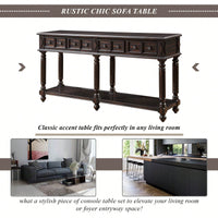 Console Table Entryway Table 58" Long Sofa Table With 2 Drawers In Same Size And Bottom Shelf For Storage