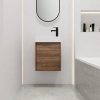 18 Inch Modern Floating Bathroom Vanity with Ceramic Sink and Ample Storage Water-Resistant Easy Assembly