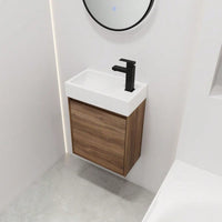 18 Inch Modern Floating Bathroom Vanity with Ceramic Sink and Ample Storage Water-Resistant Easy Assembly