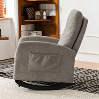 Ergonomic Upholstered Rocking Chair with Footrest High Back Padded Armchair for Living Room Bedroom Nursery