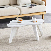Modern Minimalist Coffee Table, Solid Wood Legs, Cloud Shape To Give You A New Experience