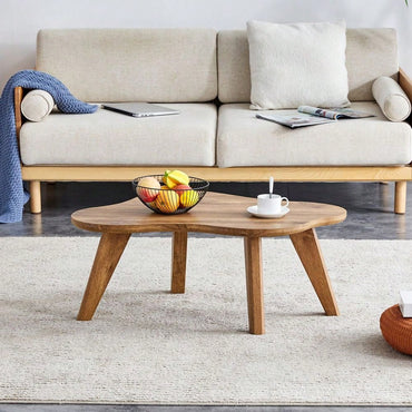Modern Minimalist Coffee Table, Solid Wood Legs, Cloud Shape To Give You A New Experience