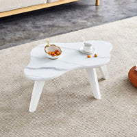 Modern Minimalist Coffee Table, Solid Wood Legs, Cloud Shape To Give You A New Experience