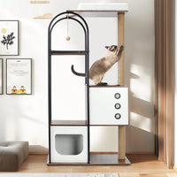 Modern Cat Climbing Tree Tower With Condo, Multi-Level Cat Furniture With Scratching Posts, Perches, And Cave, For Indoor Cats And Kittens