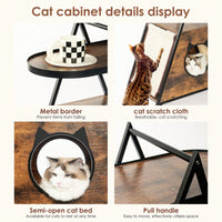 End Table With Cat Condo,Wood Cat Condo Black Vintage Pet Furniture