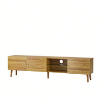 Mid Century Modern 70 Inch TV Stand for Up to 75 Inch TVs with Storage Cabinets and Open Shelf