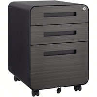 Mobile Rolling File Cabinet with Lock 3 Drawer Under Desk Storage for Legal Letter A4 Files Anti-Tilt Design