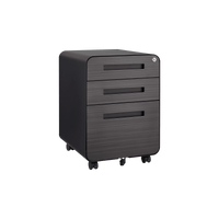 Mobile Rolling File Cabinet with Lock 3 Drawer Under Desk Storage for Legal Letter A4 Files Anti-Tilt Design