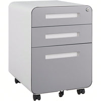 Mobile Rolling File Cabinet with Lock 3 Drawer Under Desk Storage for Legal Letter A4 Files Anti-Tilt Design
